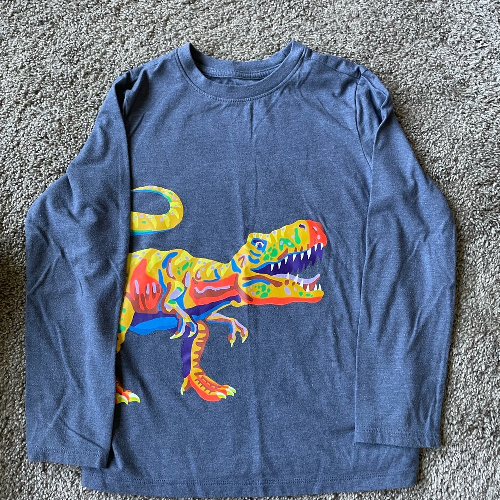 Cat & Jack Boys’ long sleeve dinosaur shirt, size S (6/7)